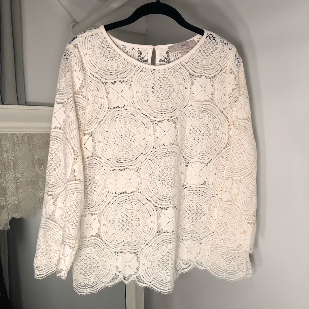 Loft Cream Lace Top